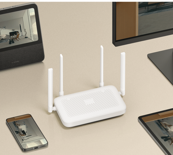 Xiaomi Router AX1500, dual‑band Wi‑Fi 6 teknolojisiyle 2.4 GHz’de 300 Mbps ve 5 GHz’de 1201 Mbps teorik hız sunar. Ayrıca dört yüksek kazançlı anten ve mesh desteği sayesinde geniş kapsama alanı sağlar.