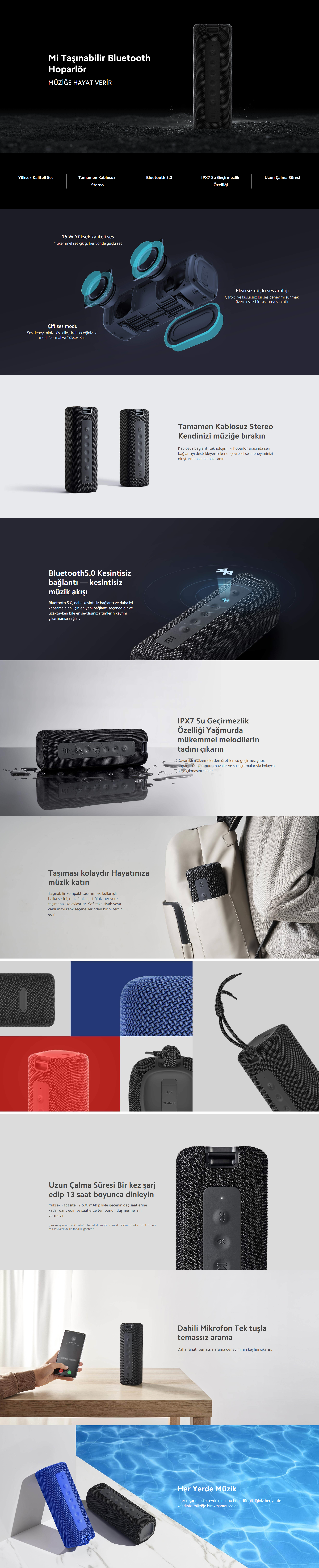 Mi Portable Bluetooth Speaker 16W | Taşınabilir Hoparlör – ekinside