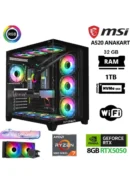 Xaser Delux X07, oyun ve profesyonel işlemler için tasarlanmış güçlü bir masaüstü bilgisayardır. Ryzen 7 5700X işlemci, RTX 5050 ekran kartı, 32GB RAM ve ultra hızlı 1TB NVMe SSD ile kusursuz performans sunar. 240mm sıvı soğutma ve RGB destekli kasa sayesinde hem serin hem de görsel açıdan şık bir oyun deneyimi sağlar.