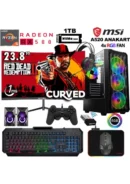 Xaser Armor X60, Ryzen 5 5500 işlemci, 32 GB RAM, 1 TB NVMe SSD ve RX580 8 GB ekran kartıyla güçlü performans sunar. 24″ 100 Hz curved monitör ve RGB kasa tasarımıyla oyun keyfini üst seviyeye taşır.