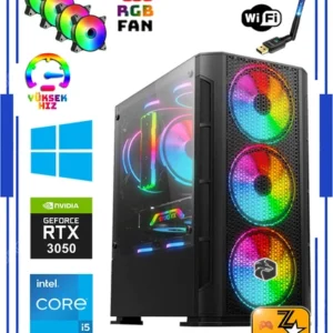 Zeiron RTX85, Intel i5-12400F işlemci, 16 GB RAM, 512 GB NVMe SSD + 1 TB HDD depolama ve RTX 3050 ekran kartıyla dengeli bir performans sunar. FreeDOS ile istediğiniz işletim sistemini kurabilirsiniz.