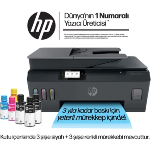 HP Smart Tank 615 Wireless, renkli baskı, fotokopi, tarama ve faks özellikleriyle verimli ofis performansı sunar. Yüksek mürekkep kapasitesiyle binlerce sayfa baskı sağlar.