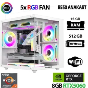 Xaser Sword X60 Eko Ryzen 7 5700X 16GB Ram 512GB M.2 Nvme SSD 8GB RTX5060 Masaüstü Oyuncu Bilgisayarı