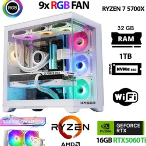 Xaser SovaX60 Ryzen 7 5700X 32GB Ram 1TB M.2 Nvme SSD 16GB RTX5060TI Sıvı Soğutmalı Oyuncu Bilgisayarı
