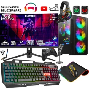 Zeiron Damage X40 Ryzen 7 5700X 32GB Ram 1tb M.2 Nvme SSD RTX4060 8gb 27" 240Hz Masaüstü Oyuncu Bilgisayarı