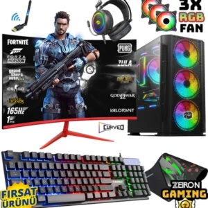 Zeiron Sirius X32 I5-3470 16GB 512GB SSD GTX1050TI 23.8" Curved 165hz Win11 Masaüstü Oyuncu Bilgisayarı