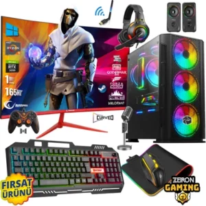 Zeiron Prime X50 Ryzen 5 5500 16GB 3200MHZ 512GB Nvme M2 SSD RTX3050 23.8" 165hz Masaüstü Oyuncu Bilgisayarı